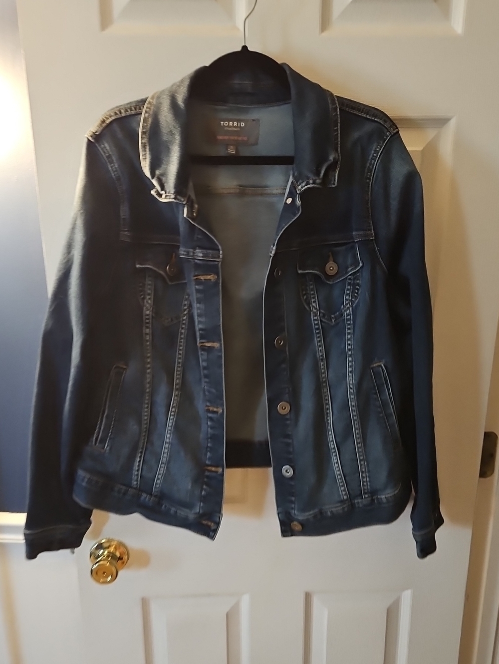 torrid Dark Blue Denim Jacket - Classic Button-Front